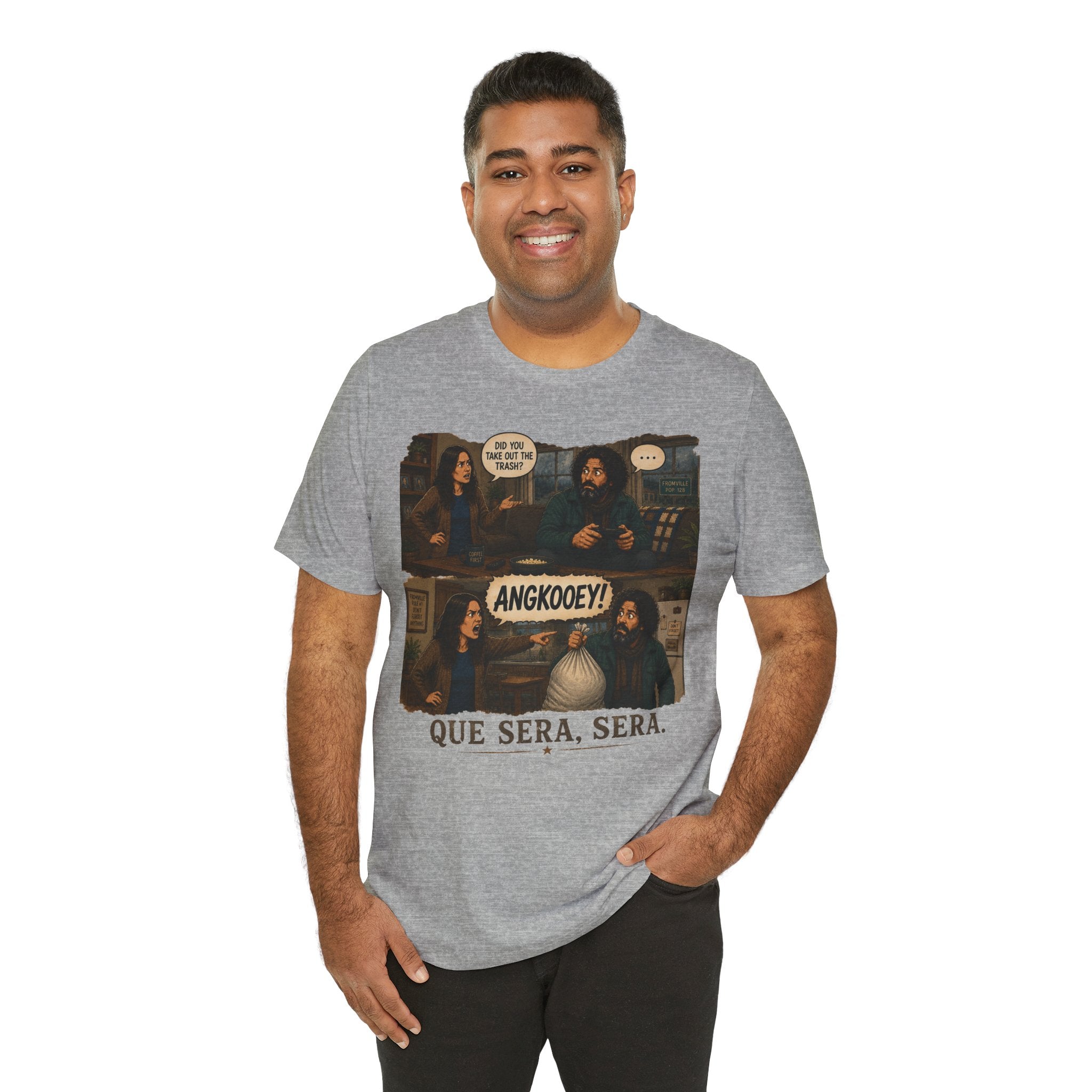 Que Sera, Sera Comic Tee — 'Angkooey!' Retro Graphic T-Shirt