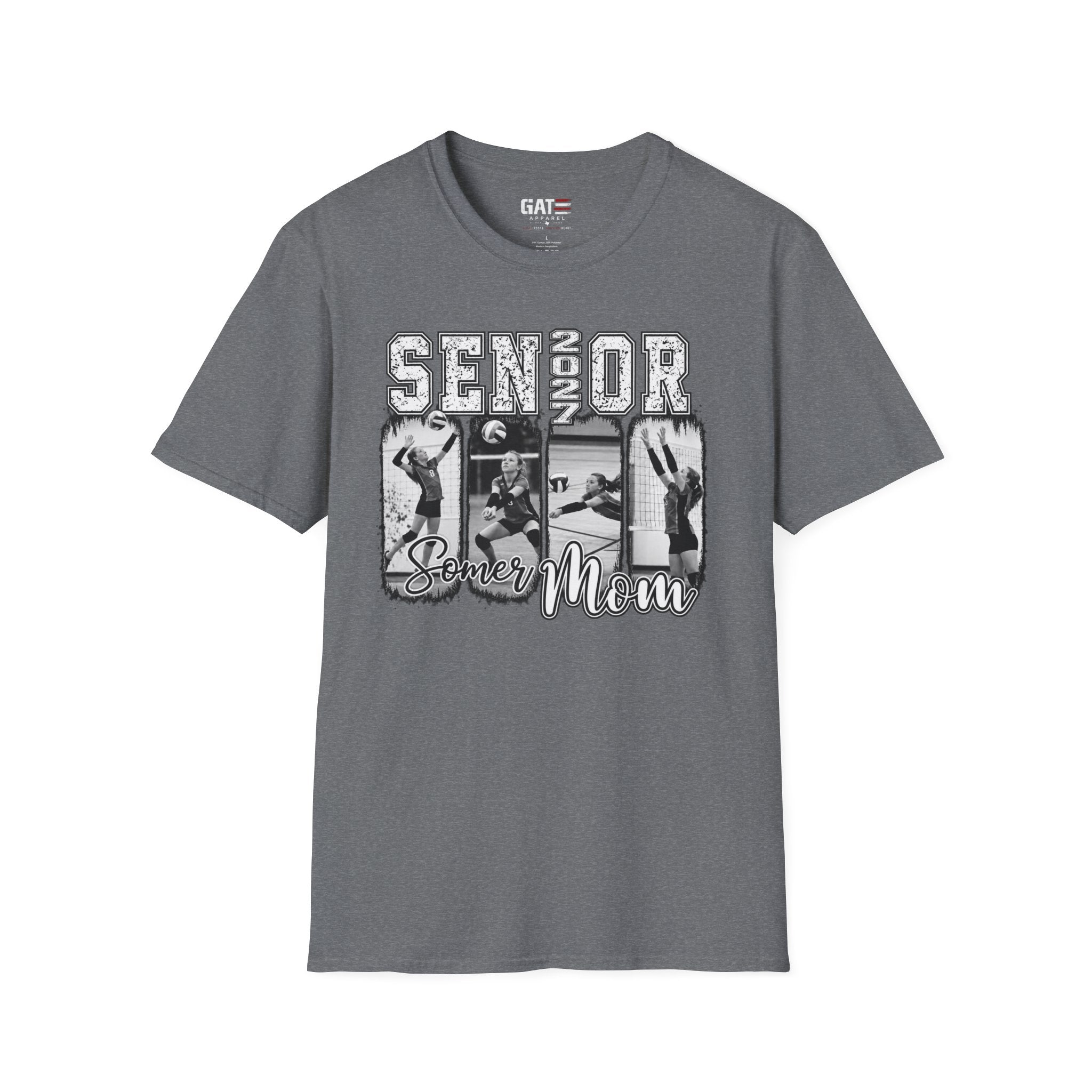 Senior Volleyball Mom T‑Shirt Personalized Photos and Name