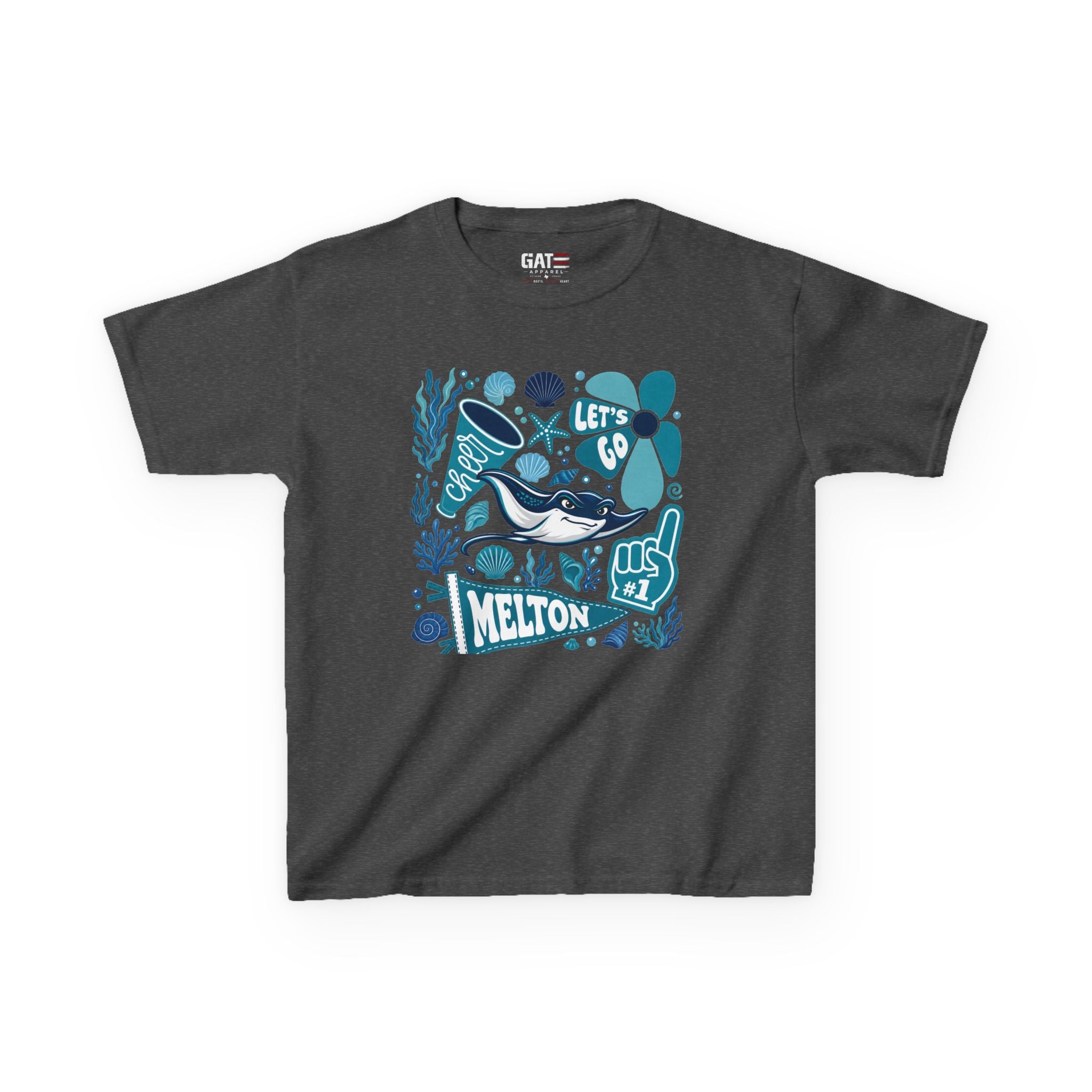 Melton Kids Tee — Blue Ocean Surf Graphic "Melton"