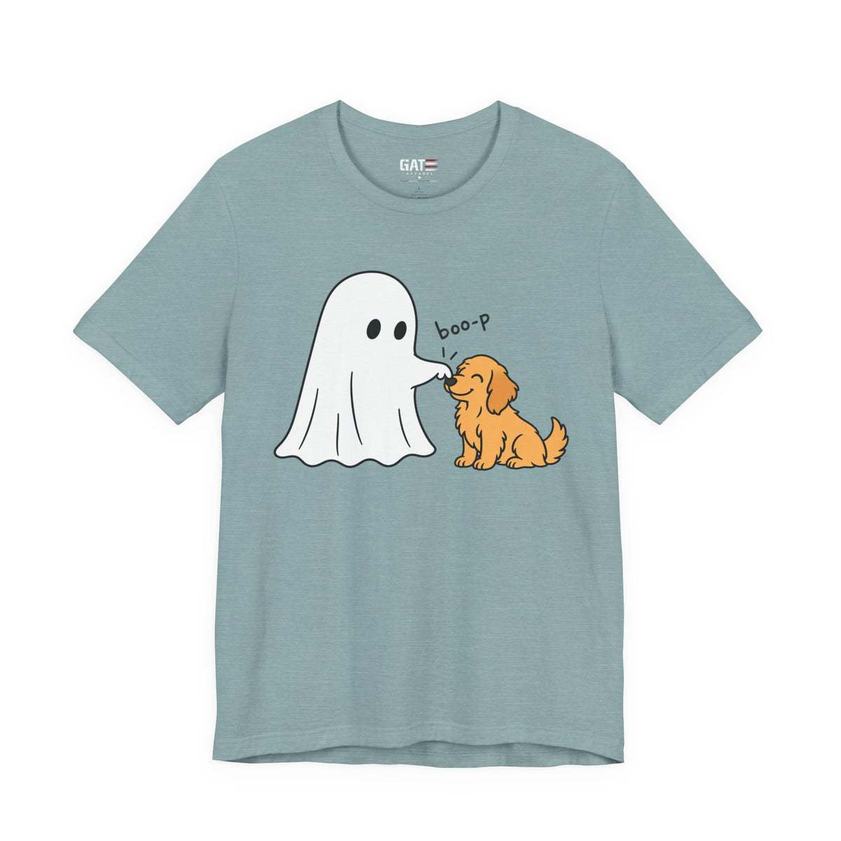 Halloween Ghost & Golden Retriever — "boo-p" Cute Dog Halloween T-Shirt