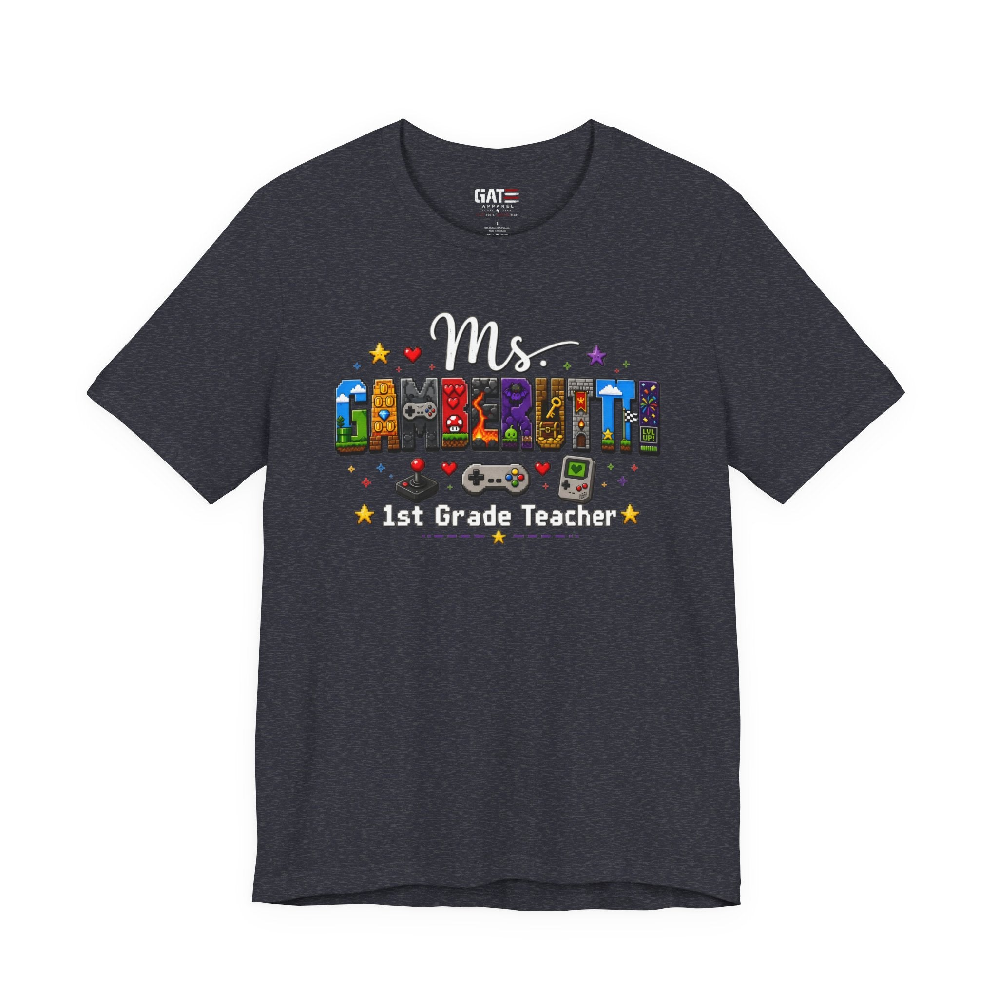 CustomTeacher Gaming T-Shirt Block Letters