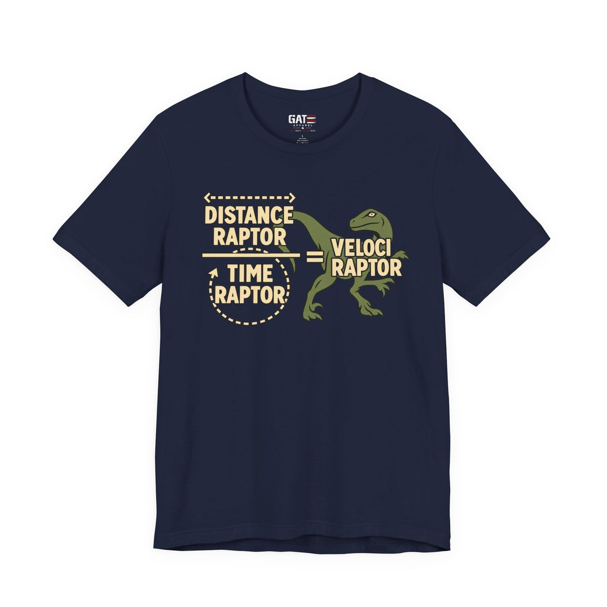 Velociraptor Distance Over Time Shirt | Funny Science Dinosaur Tee
