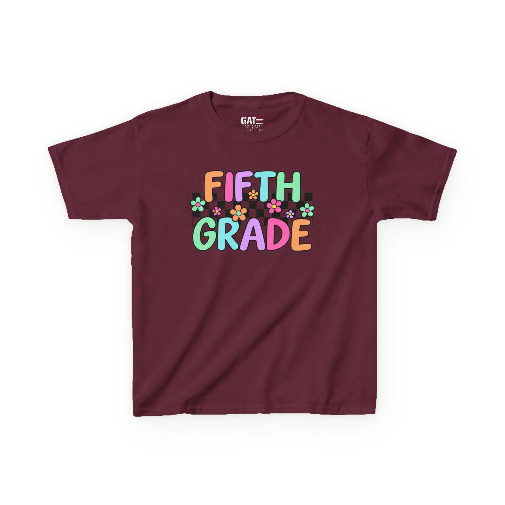 Custom Grade Level Shirt for Kids – Retro Checkered Floral Back to School Tee