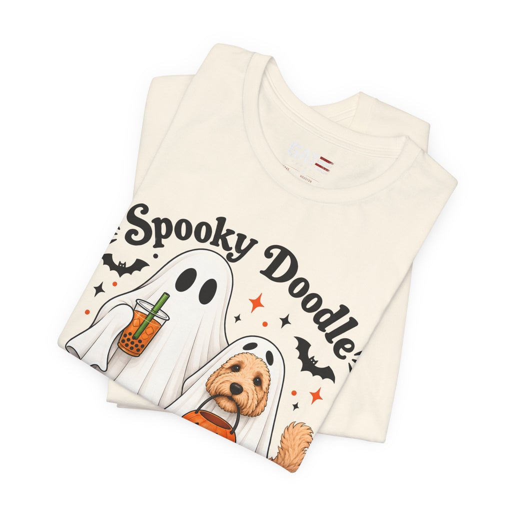 Spooky Doodle Halloween T-Shirt — Ghost & Doodle Dog Pumpkin Costume