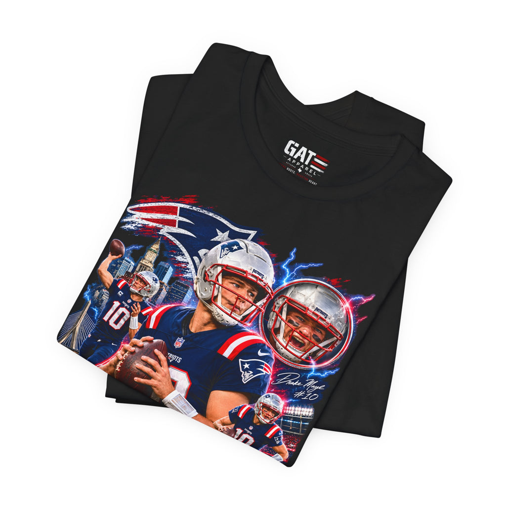 Drake Maye Tee Retro Player Graphic T-Shirt