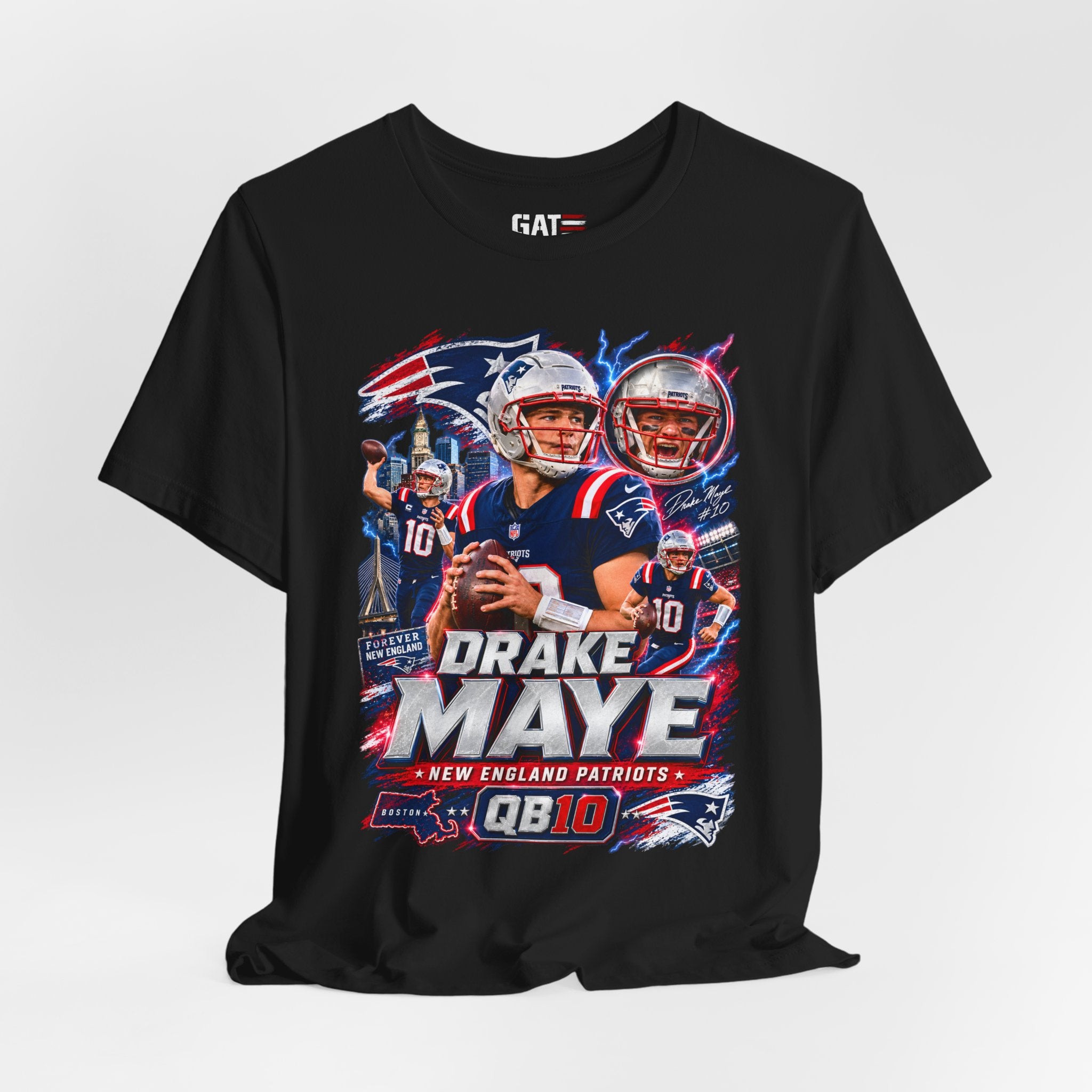 Drake Maye Tee Retro Player Graphic T-Shirt