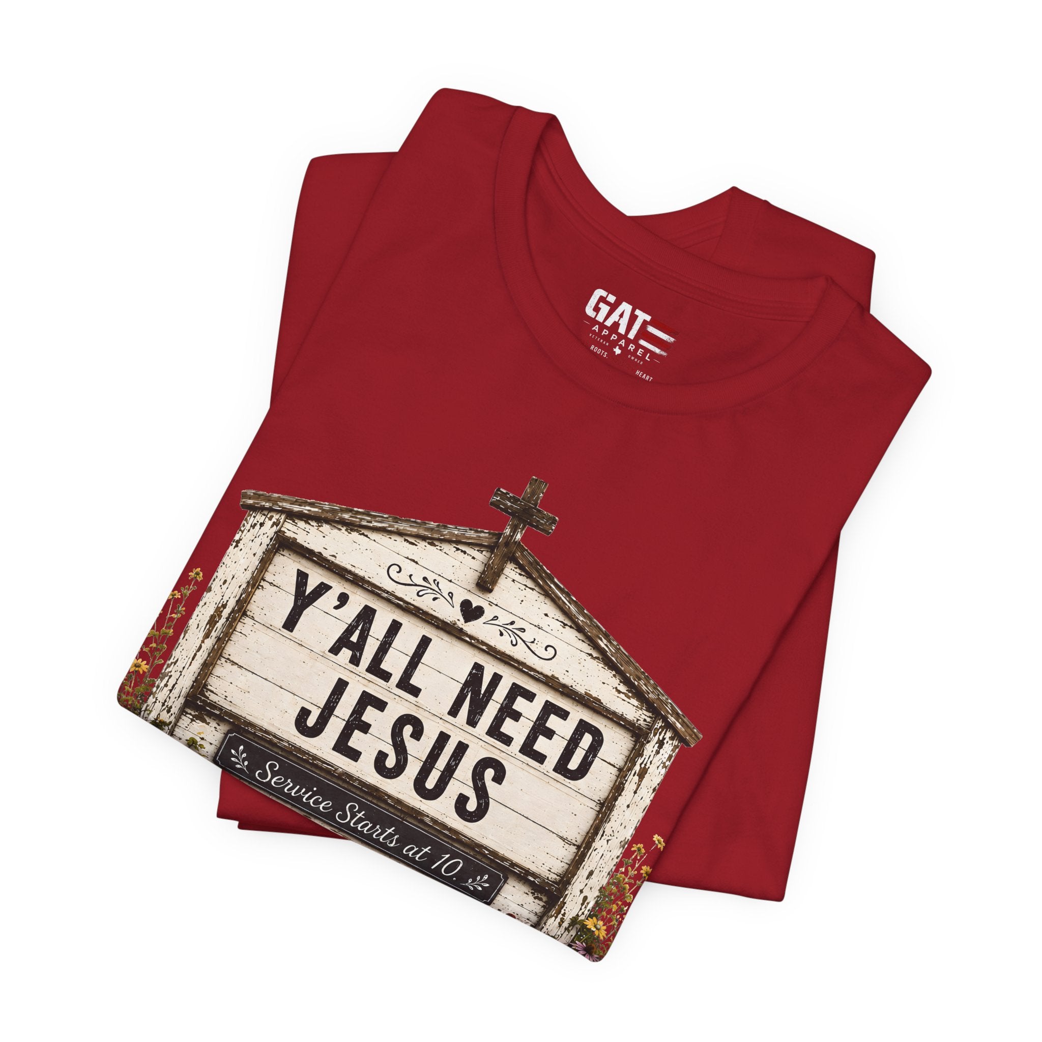Y'all Need Jesus, Christian Shirt for Women, Rustic Faith Graphic Tee, Country Western Shirt, Farmhouse Christian Gift, Cowgirl Church Tee