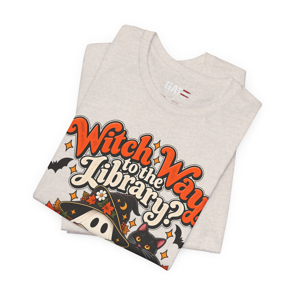 Witch Way to the Library Halloween Shirt | Book Lover Tee