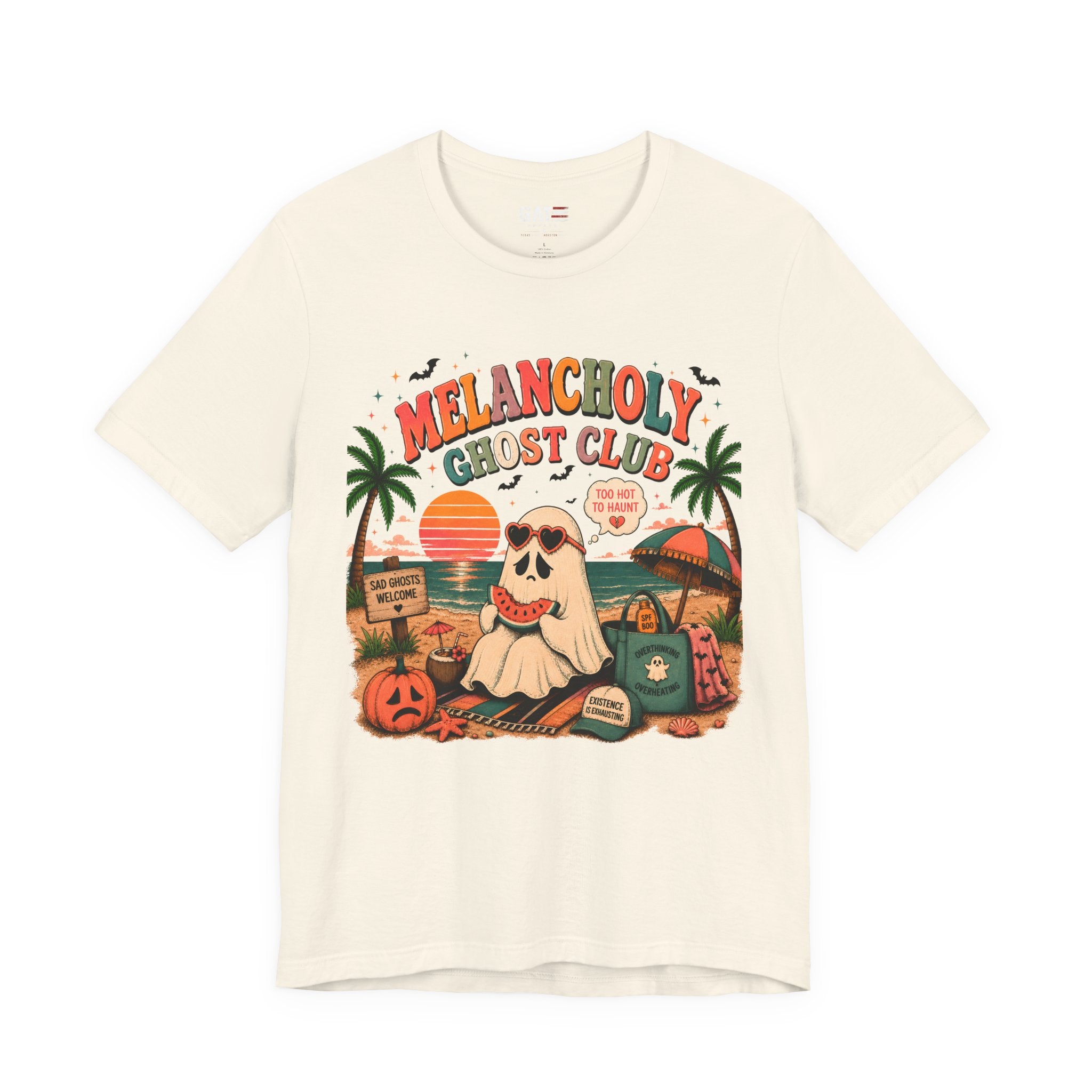 Summerween Shirt, Spooky Beach Shirt, Ghost Beach Tee, Halloween Beach Shirt, Coastal Halloween Tee, Tropical Ghost Shirt