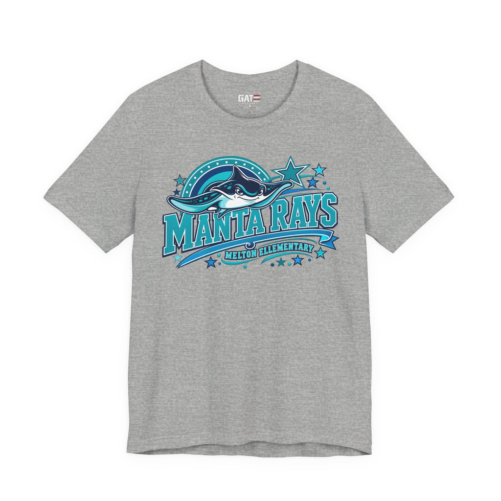 Melton Manta Rays Graphic Tee – Retro Ocean School Spirit Shirt