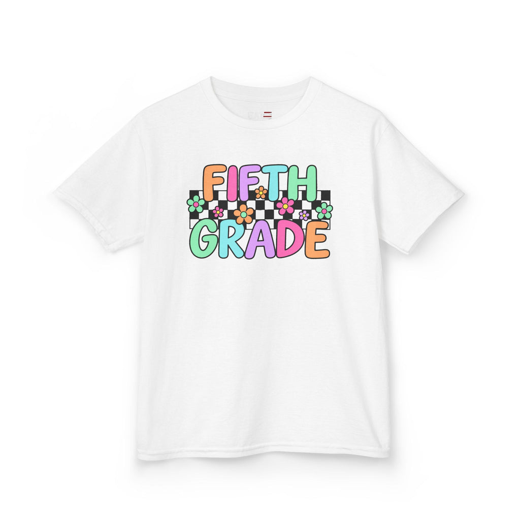 Custom Grade Level Shirt for Kids – Retro Checkered Floral Back to School Tee
