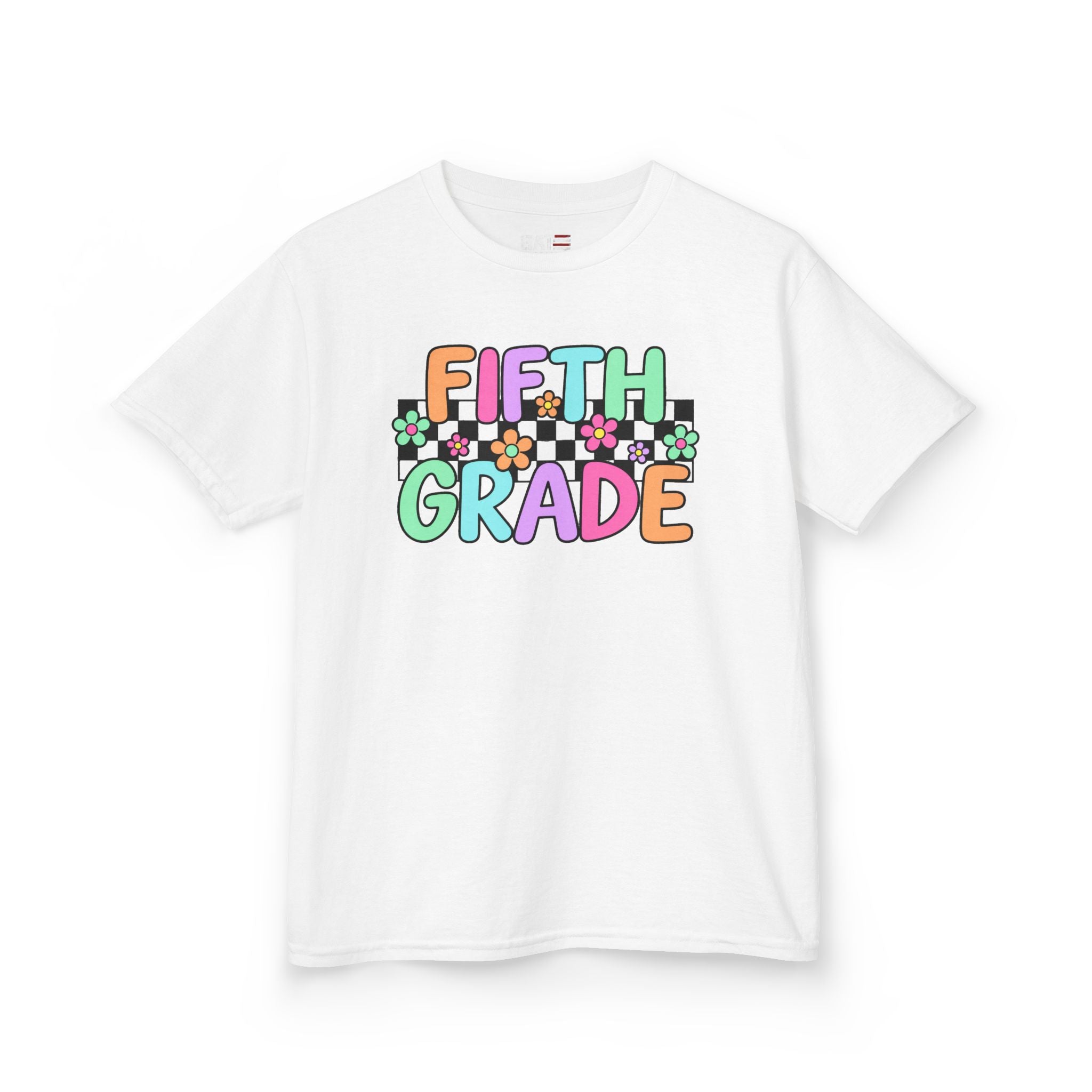 Custom Grade Level Shirt for Kids – Retro Checkered Floral Back to School Tee