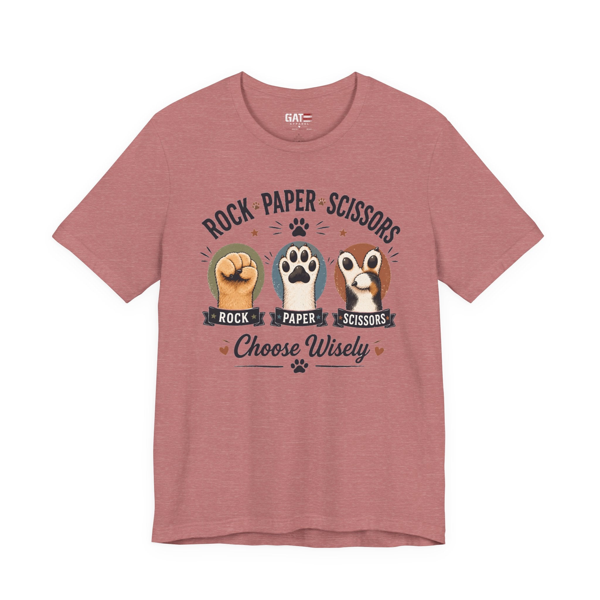 Rock Paper Scissors Cat Shirt, Funny Cat Lover Tee, Cat Paw Graphic Shirt, Cute Pet Mom Gift, Choose Wisely Cat Tee, Cat Dad Shirt