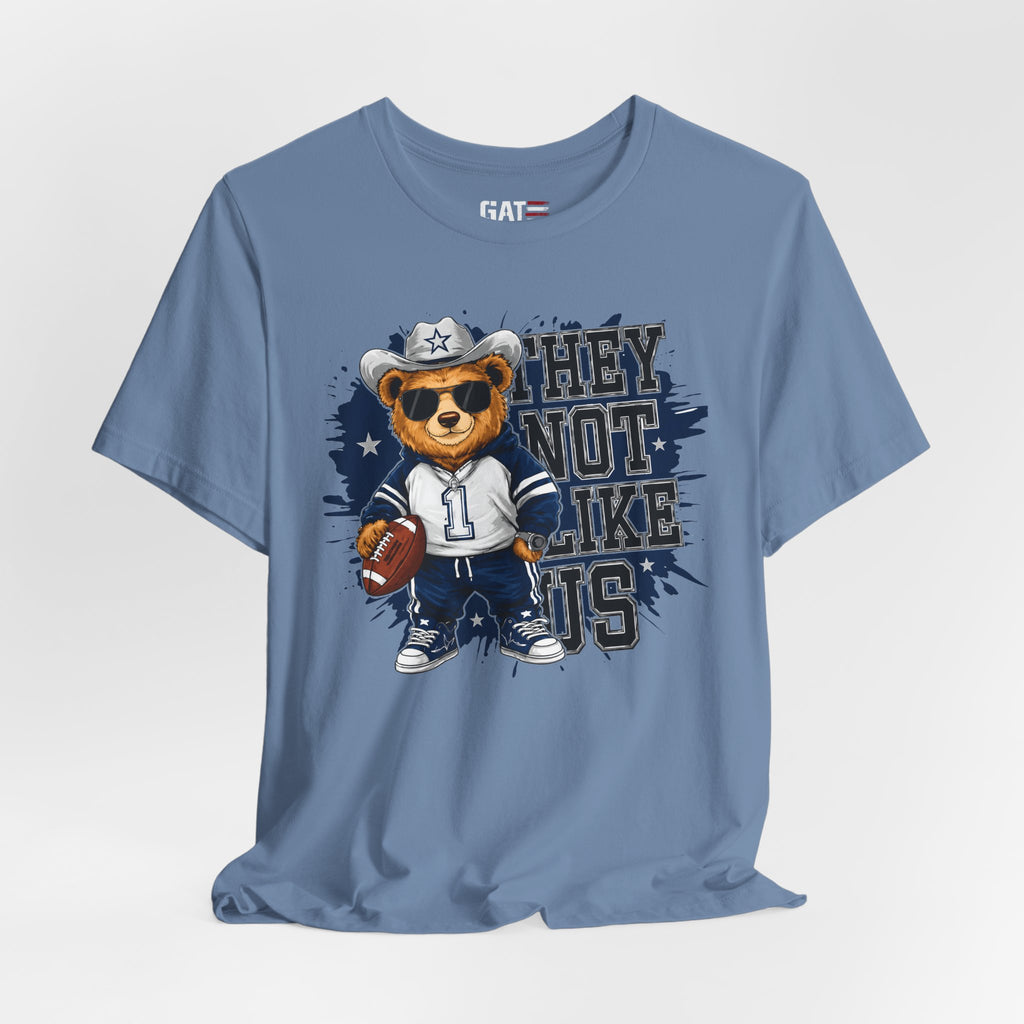 Custom Name and Number Shirt, Personalized Dallas Football Fan Tee, Blue and Silver Jersey Style Back Design