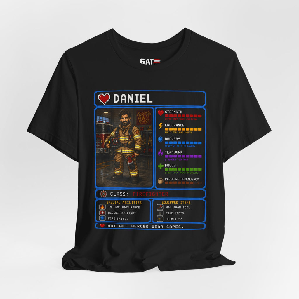 Custom Firefighter RPG Character Shirt | Personalized Firefighter Gift