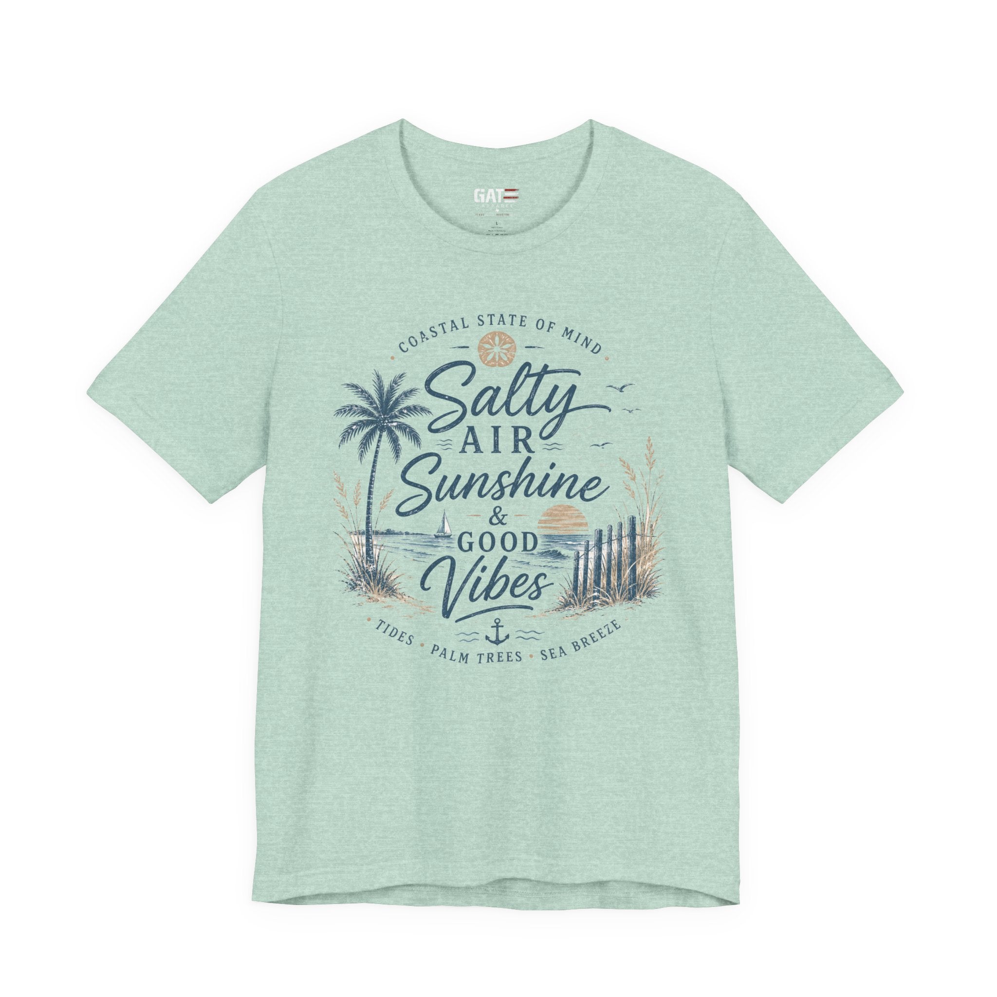 Salty Air Sunshine & Good Vibes Beach Tee