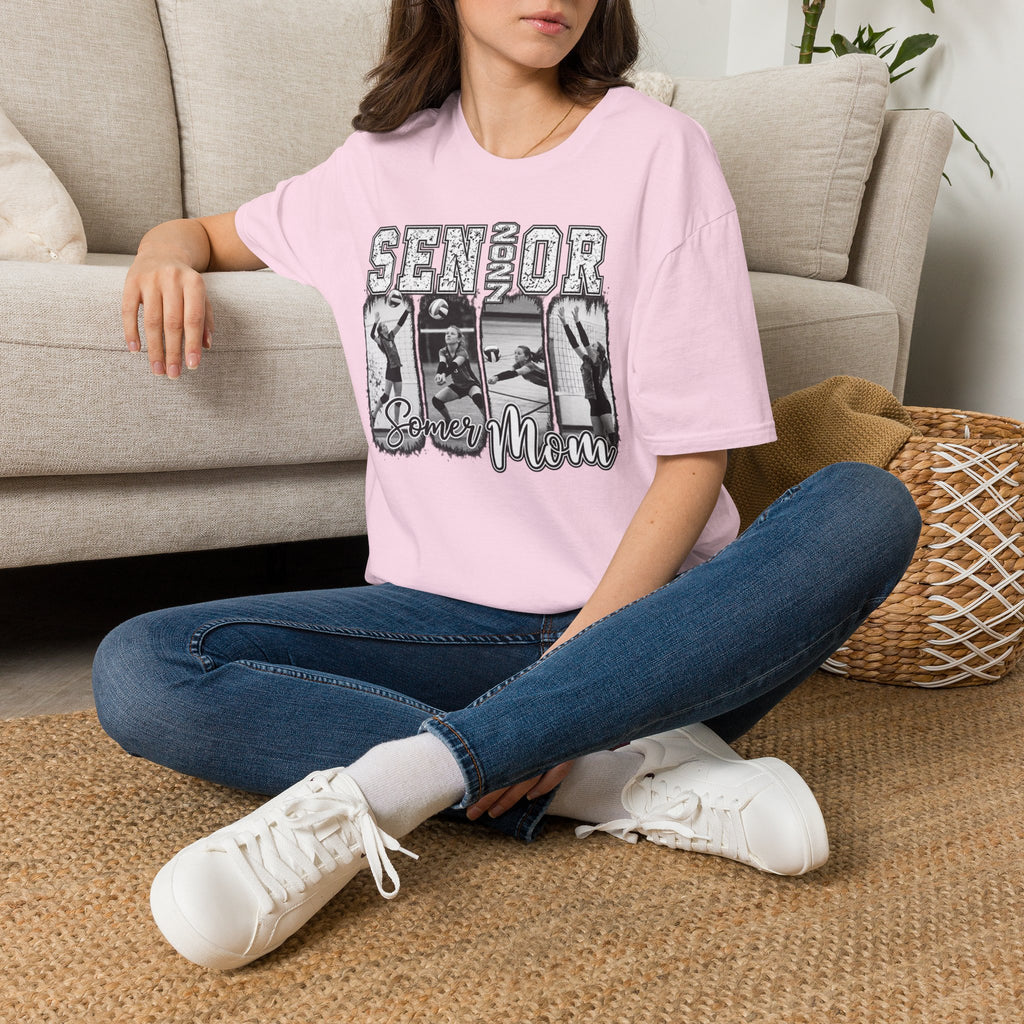 Senior Volleyball Mom T‑Shirt Personalized Photos and Name