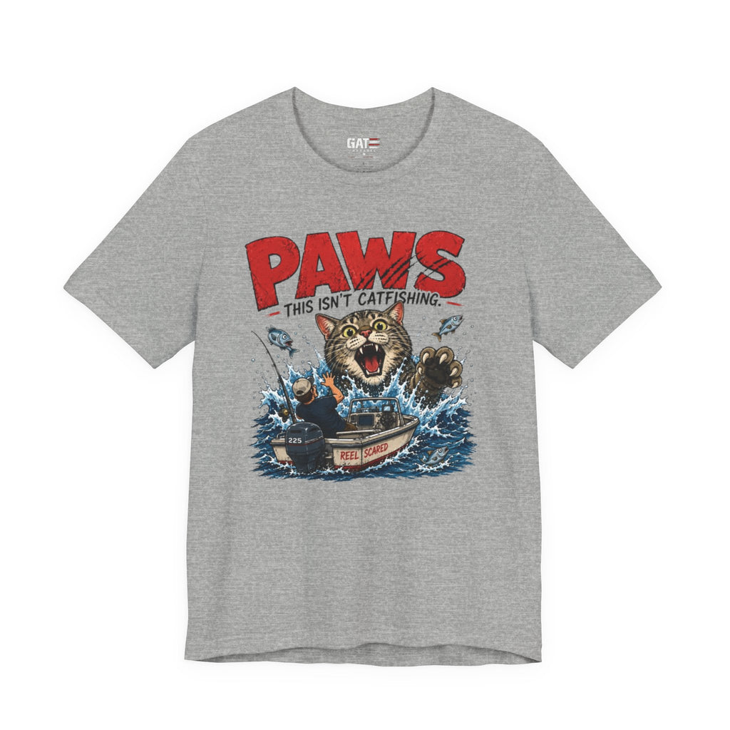 "PAWS This Isn't Catfishing" Fishing Cat Graphic Tee