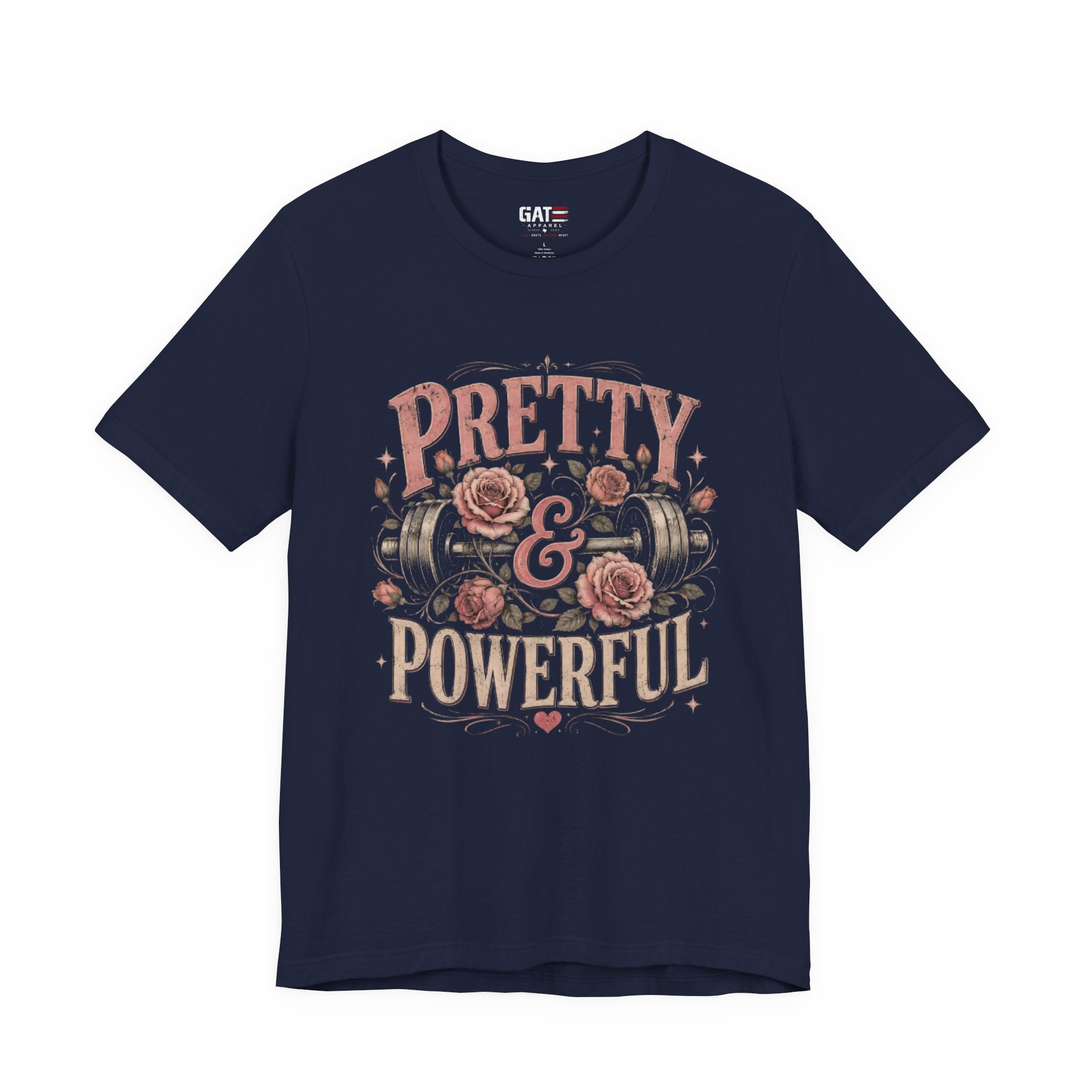 Pretty and Powerful Shirt, Women's Gym Shirt, Weightlifting Tee, Cute Fitness Shirt, Workout Gift for Strong Women