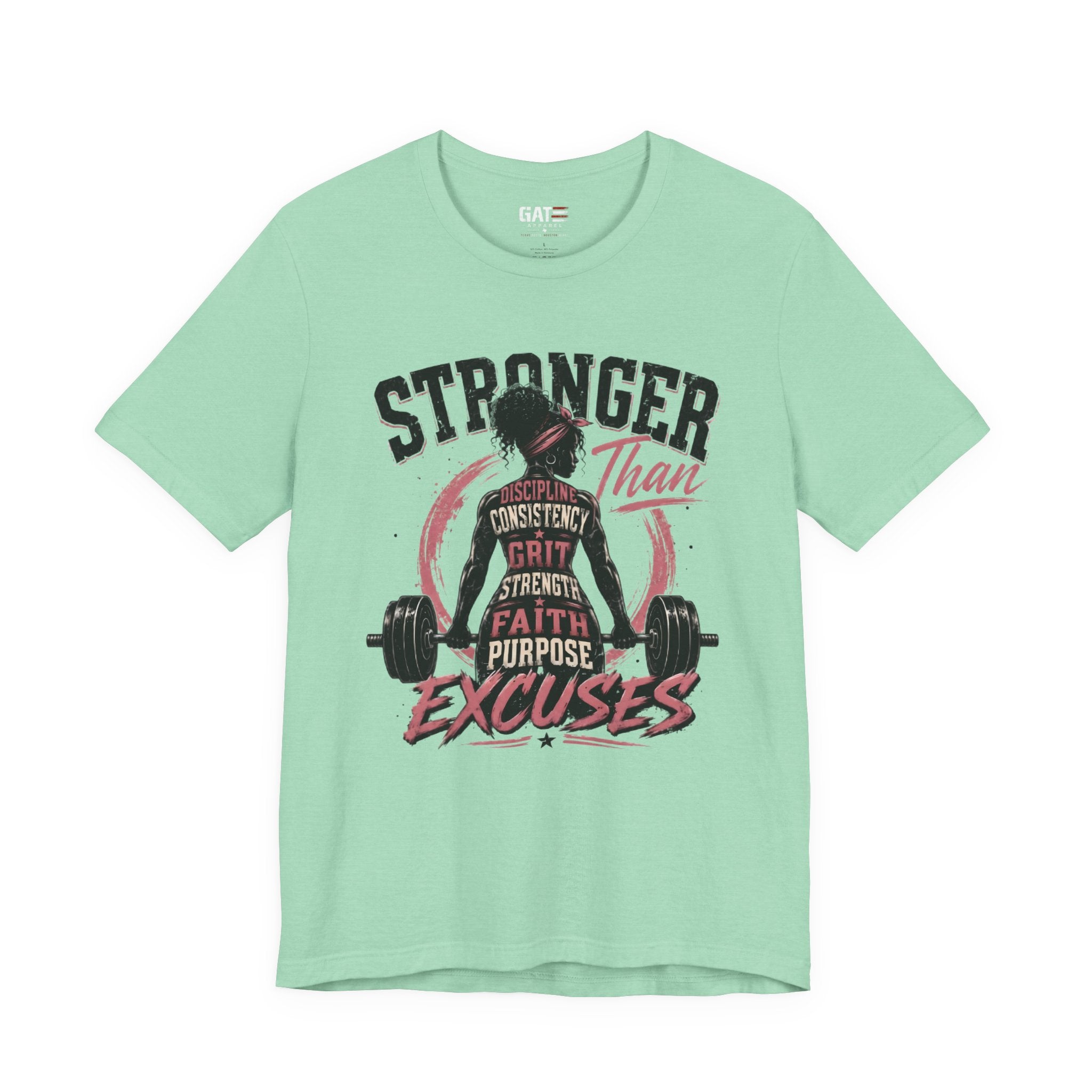 Stronger Than Excuses Shirt, Women's Gym Shirt, Motivational Workout Tee, Weightlifting Shirt, Fitness Gift for Her