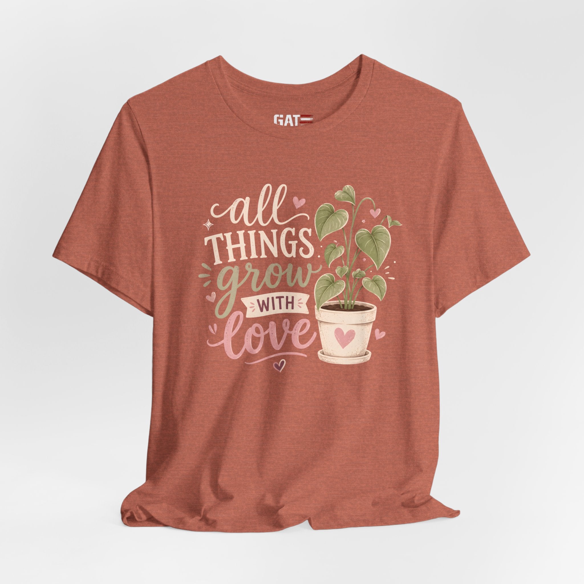 Plant Lover Shirt, All Things Grow With Love Shirt, Gardening Shirt, Botanical Tee, Plant Mom Gift, Flower Lover