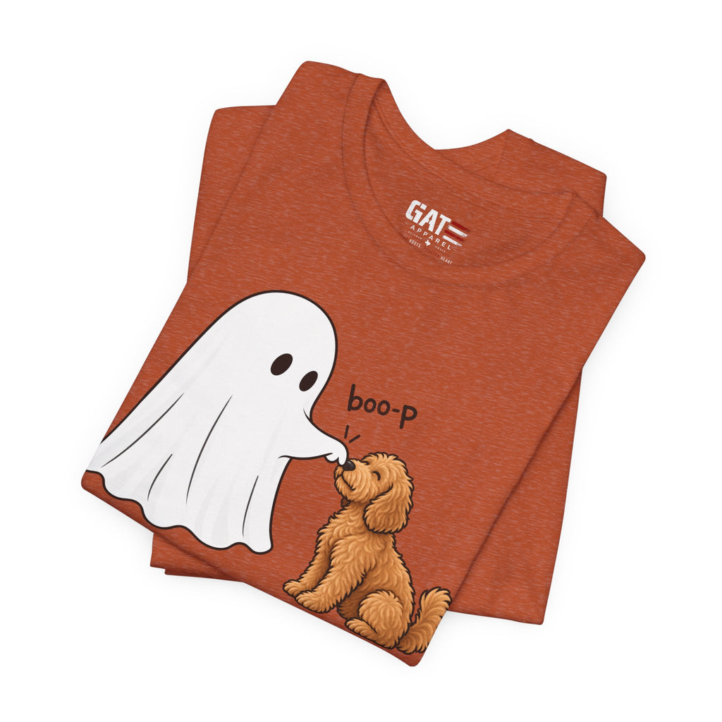 Halloween Ghost & Doodle— "boo-p" Cute Dog Halloween T-Shirt