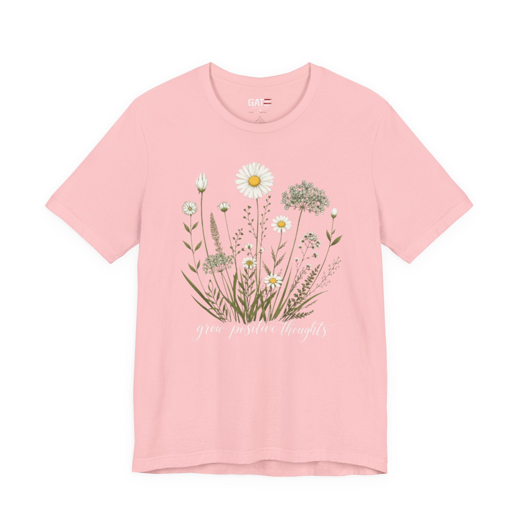 Floral 'Grow Positive Thoughts' T‑Shirt