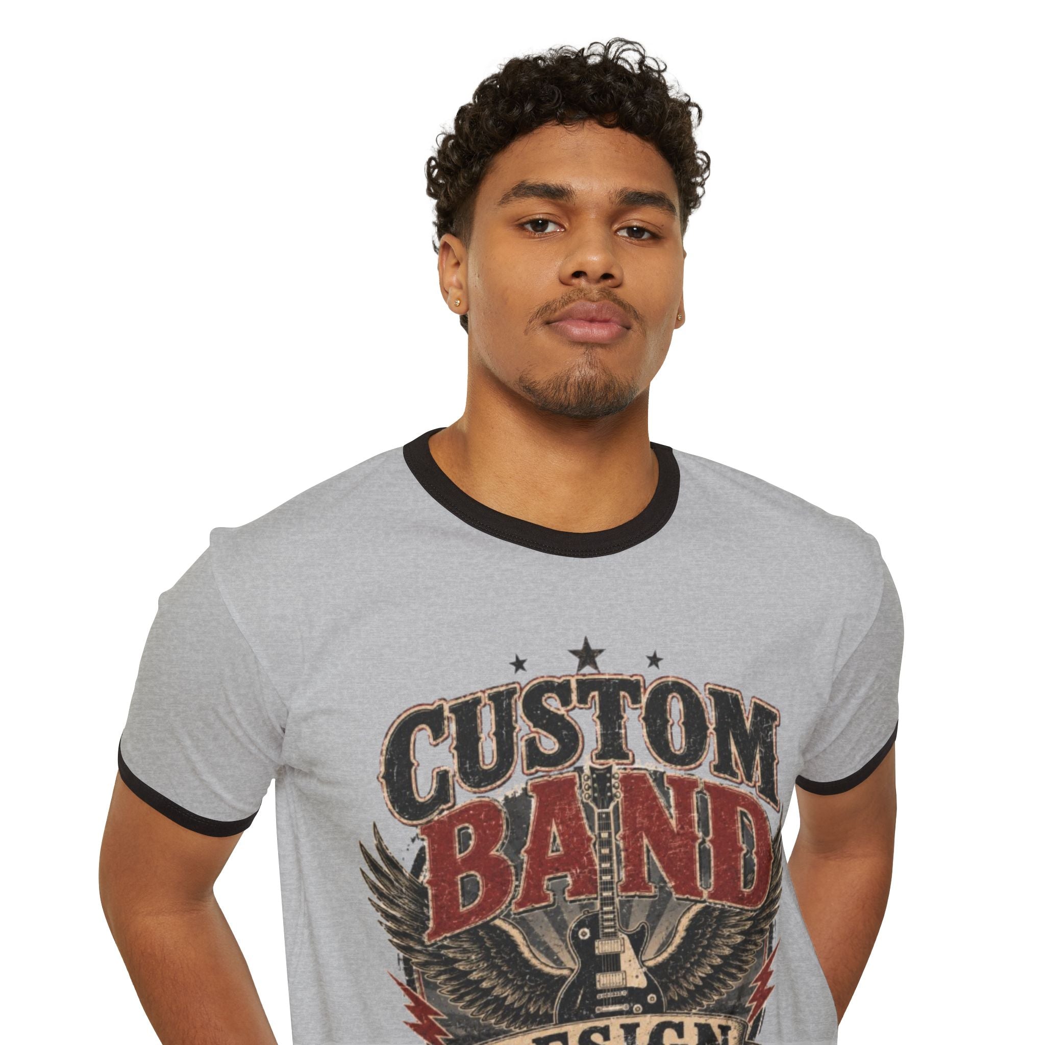 Band Graphic Ringer T-Shirt — "Custom Band Design" Retro Rock Tee