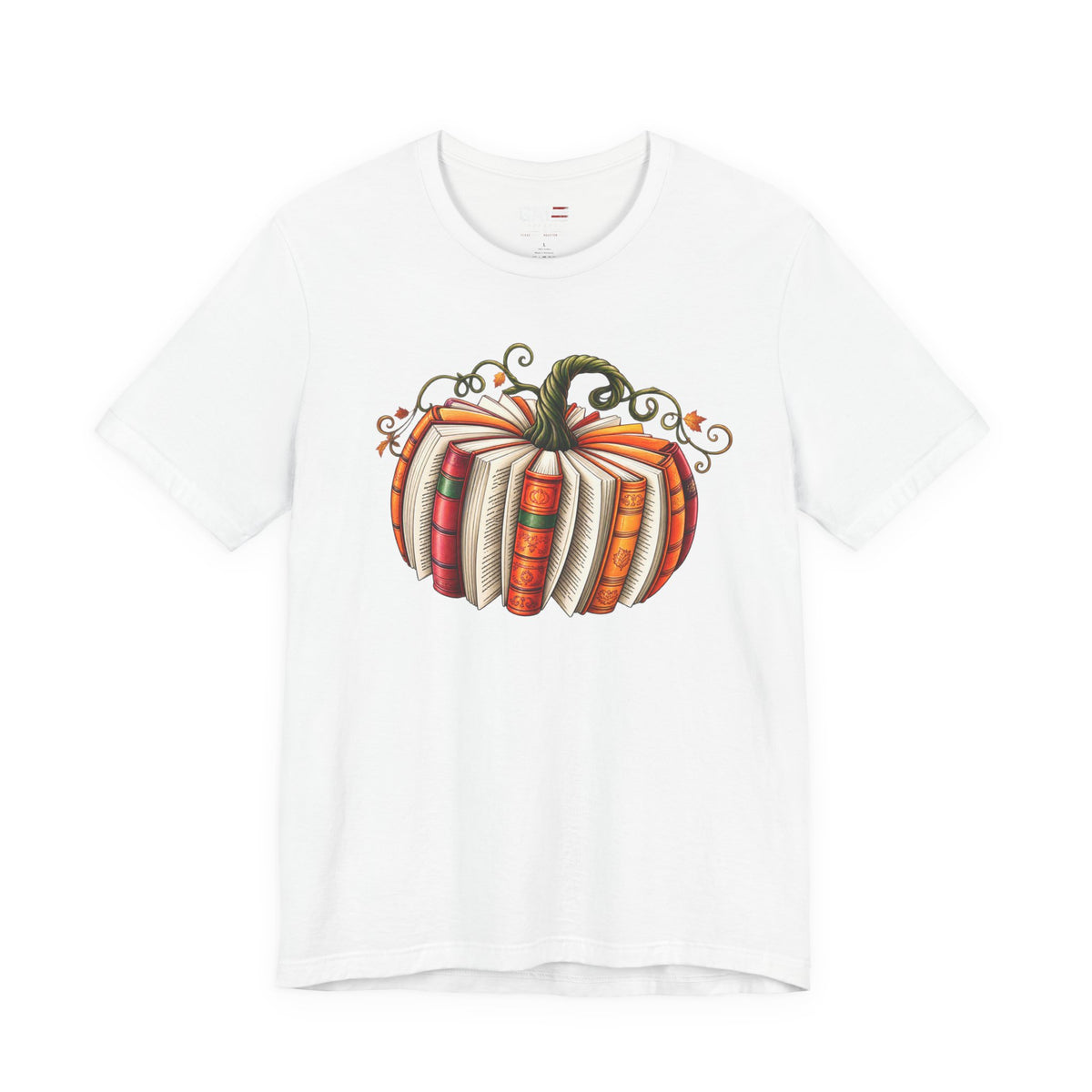 Fall Book Lover Shirt – Pumpkin Books Graphic Tee – product photo