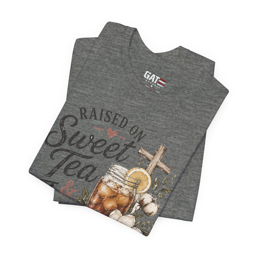 Southern Christian Shirt, Faith Graphic Tee, Sweet Tea Lover Shirt, Country Living Tee, Rustic Farmhouse Gift, Southern Mom Tee