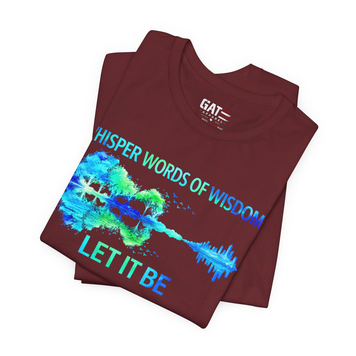 Let It Be Guitar Tee — 'Whisper Words of Wisdom' Music Lover T‑Shirt