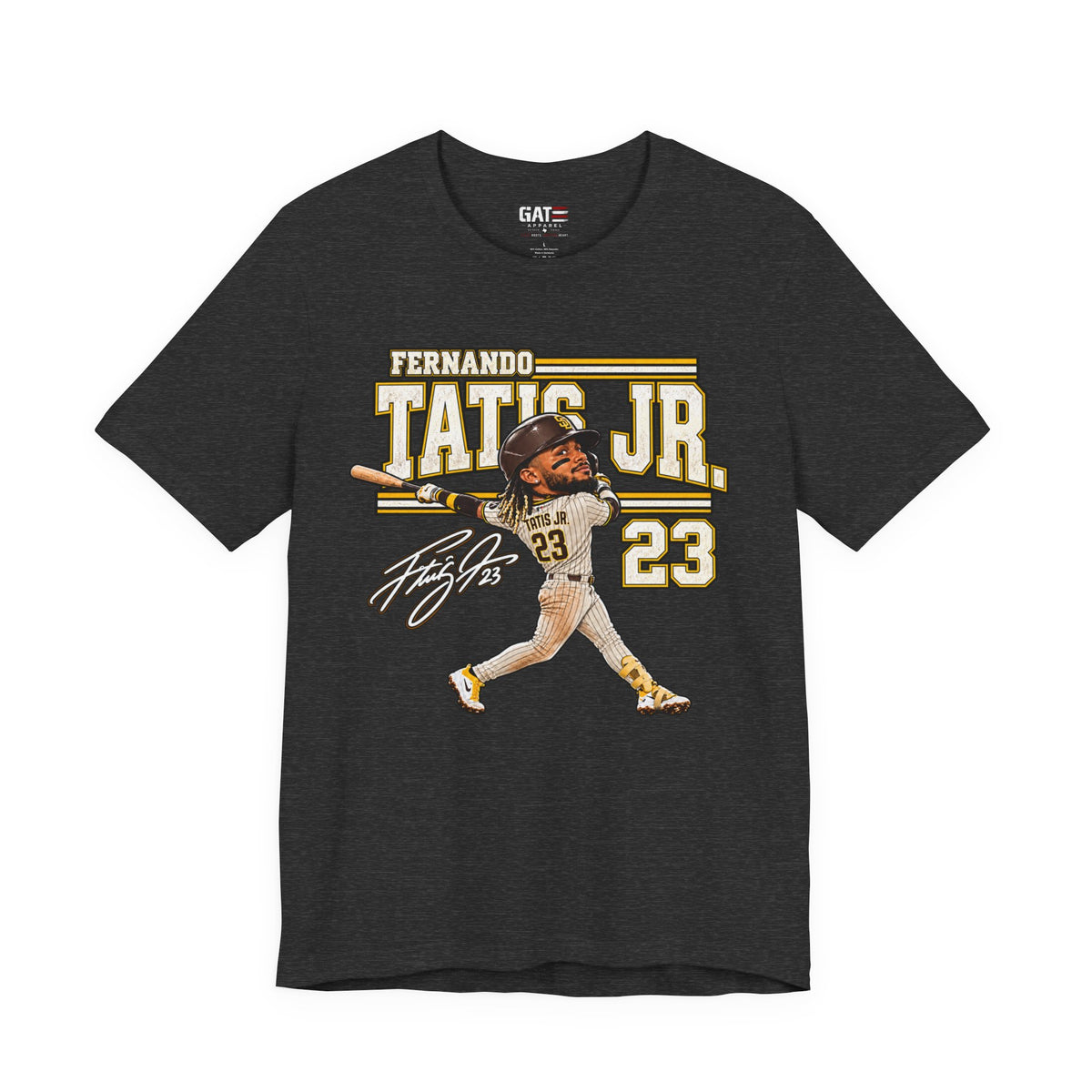San Diego Padres – Fernando Tatis Jr. – #23 Baseball Tee — Signed Cartoon Batter Design