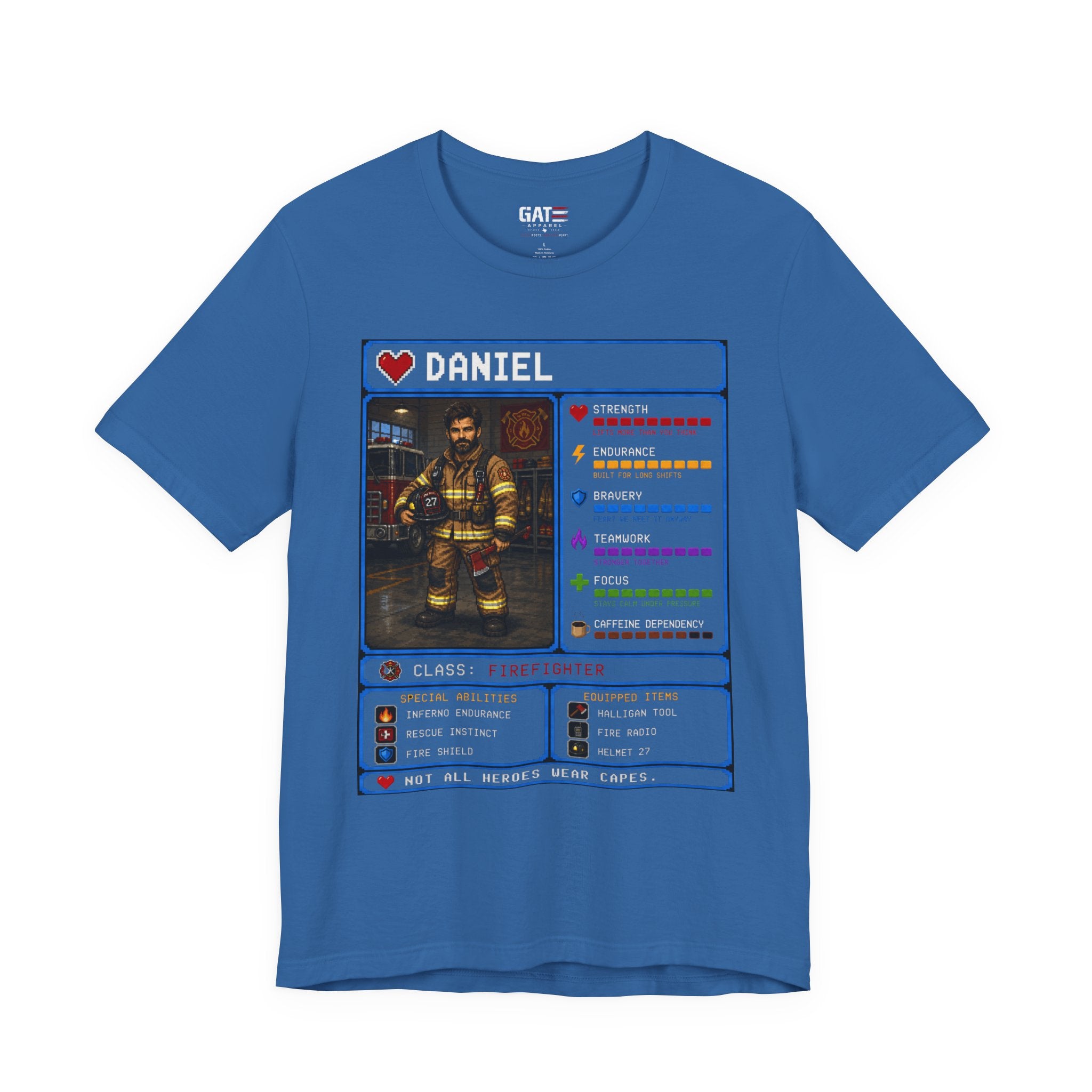 Custom Firefighter RPG Character Shirt | Personalized Firefighter Gift