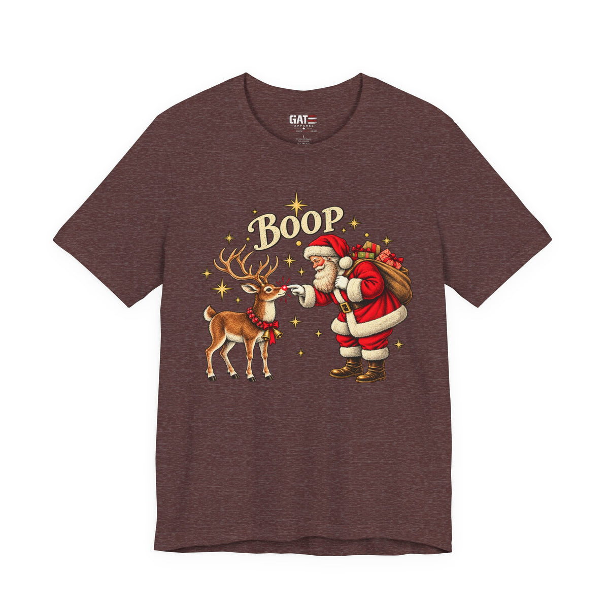 Santa and Reindeer Boop Christmas Graphic T-Shirt - product image 12