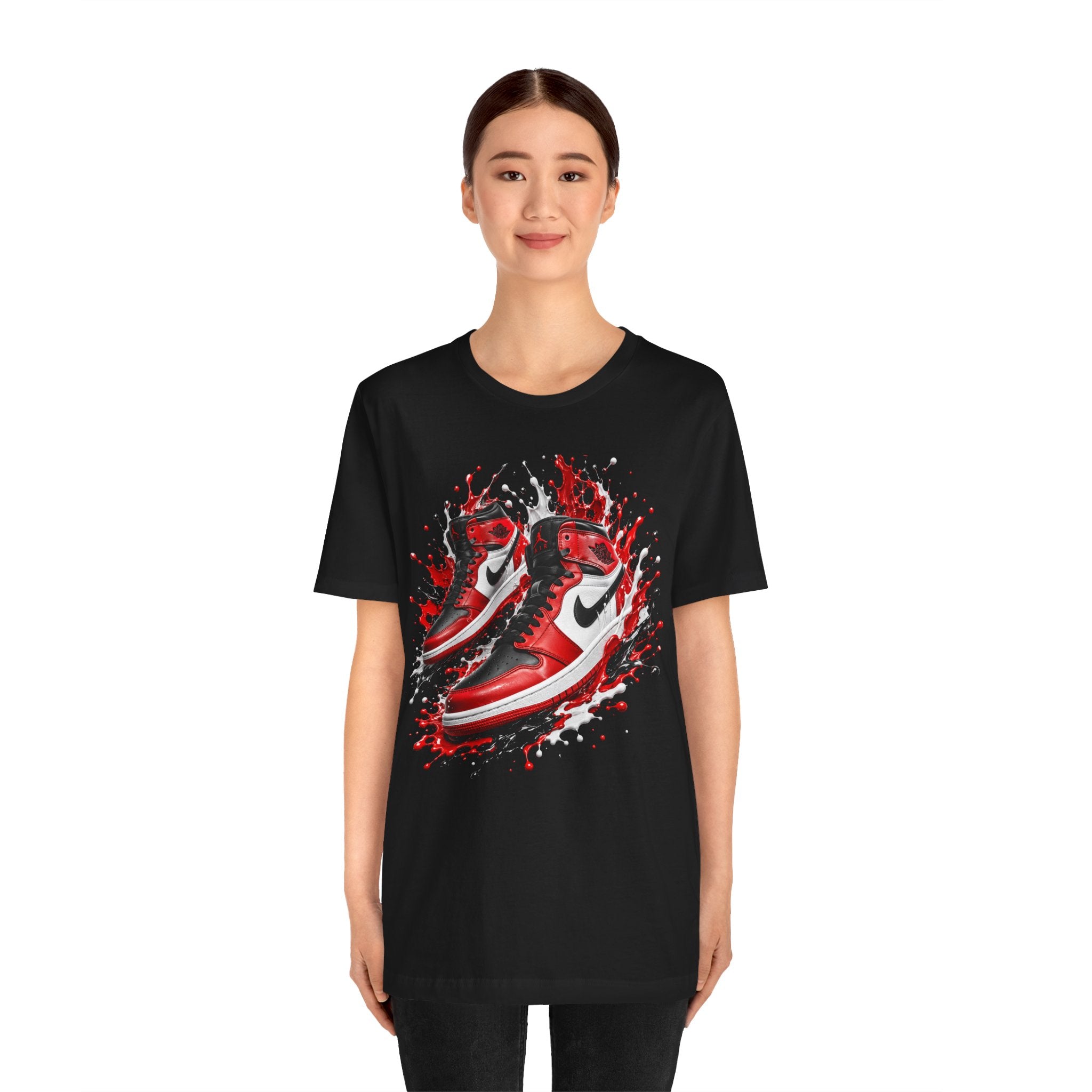 Sneaker Splash T-Shirt — Red/Black Air Shoe Graphic Tee