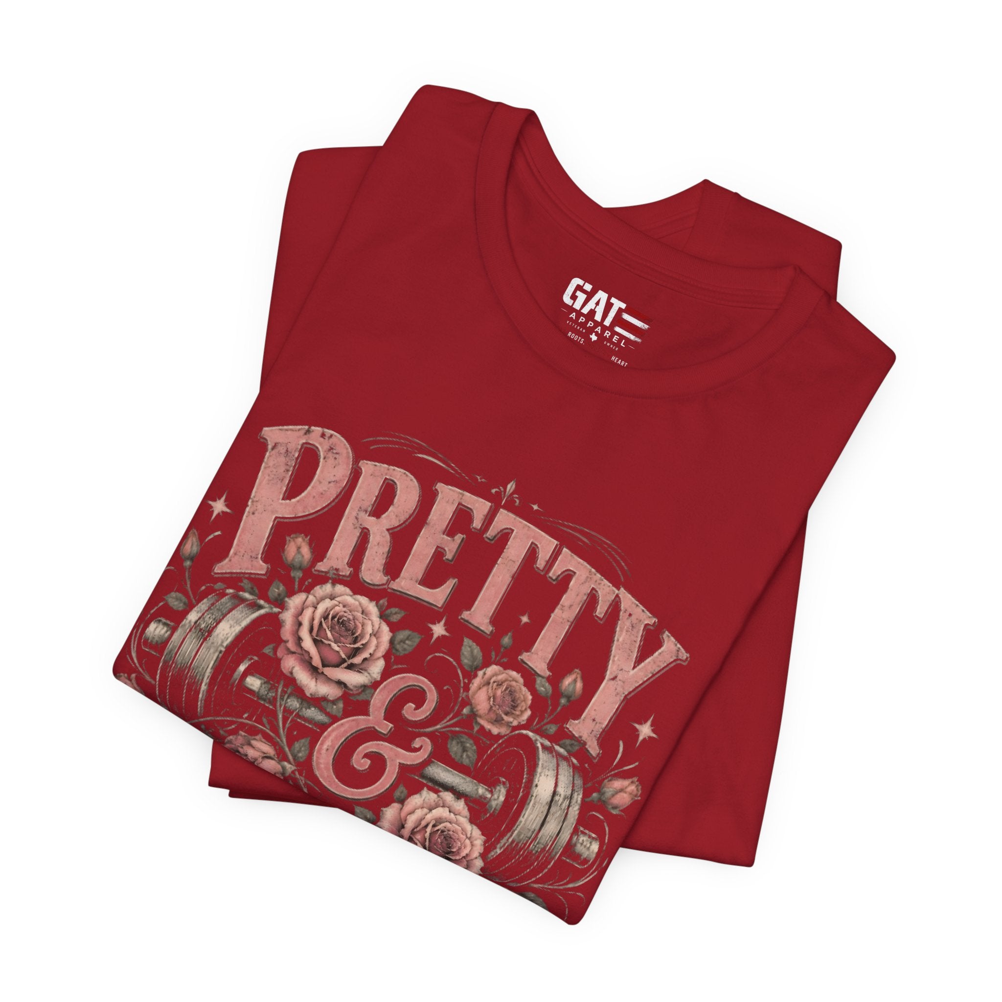 Pretty and Powerful Shirt, Women's Gym Shirt, Weightlifting Tee, Cute Fitness Shirt, Workout Gift for Strong Women