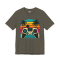 Retro Gaming Shirt, Gamer Sunset Tee, Video Game Controller Shirt, 80s Retro Gamer Gift, Beach Gaming T Shirt