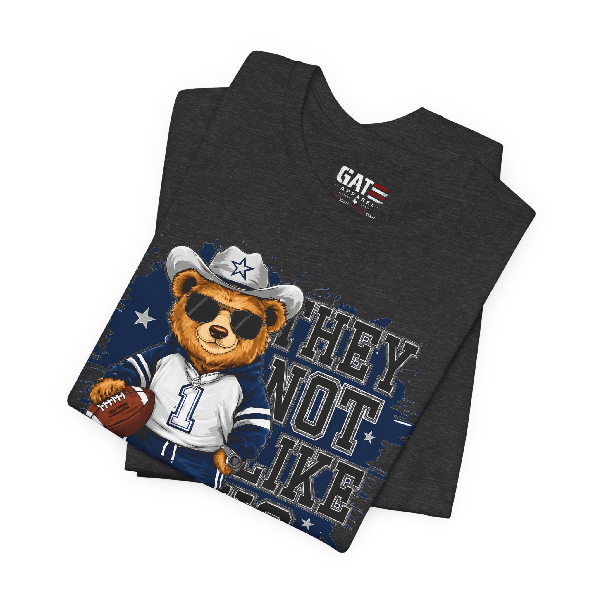Custom Name and Number Shirt, Personalized Dallas Football Fan Tee, Blue and Silver Jersey Style Back Design