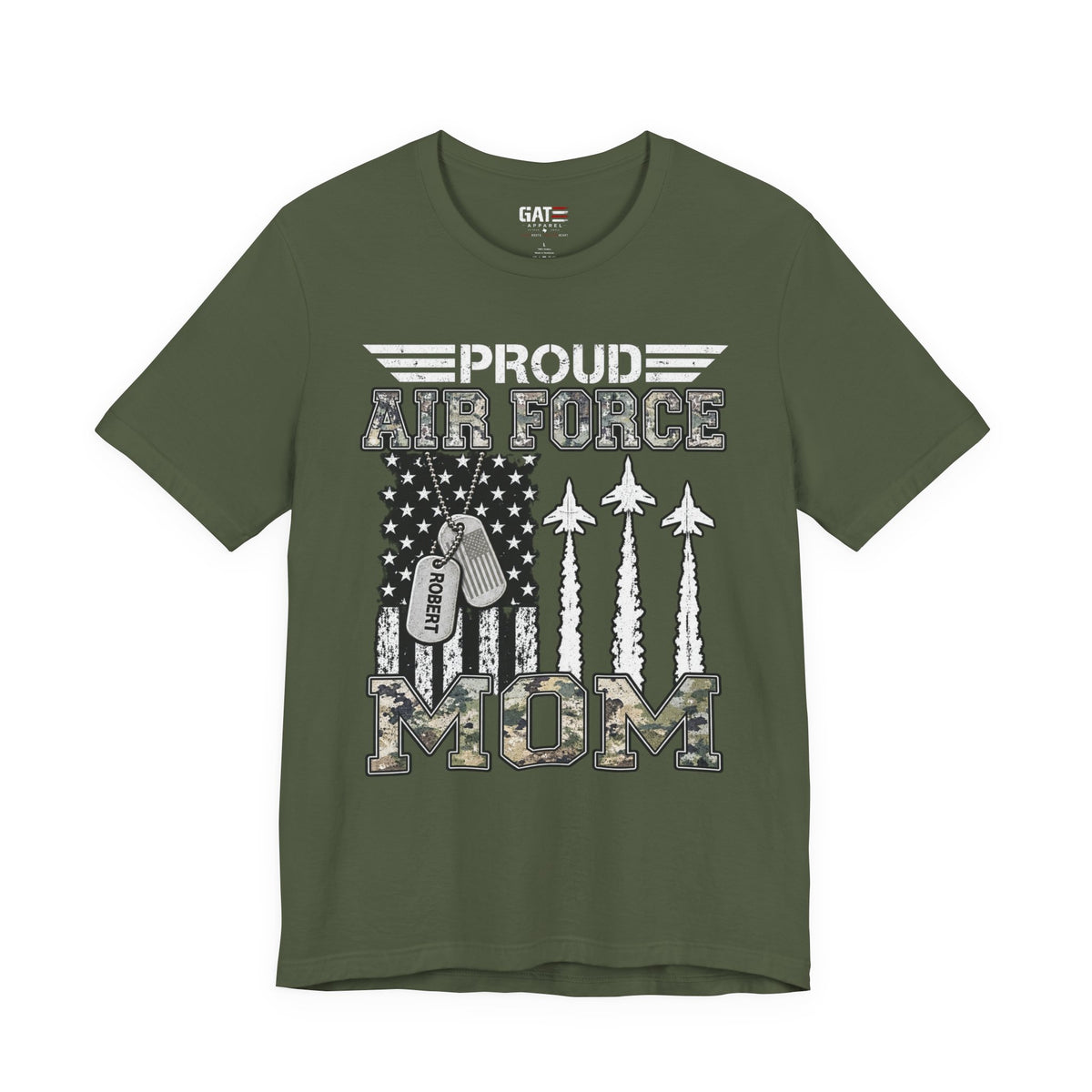 Air Force – Personalized Mom/Dad T-Shirt | Custom Name Dog Tag Tee