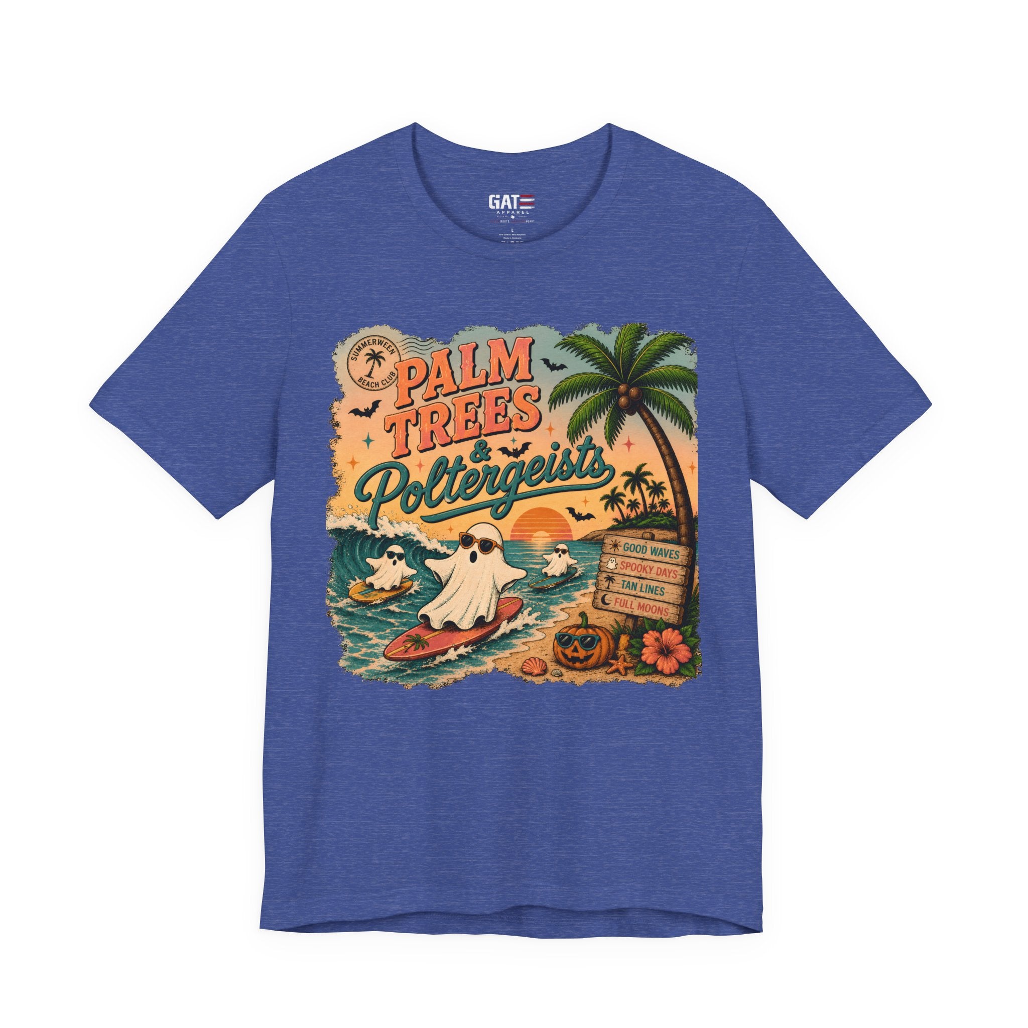 Summerween Shirt, Spooky Beach Shirt, Ghost Beach Tee, Halloween Beach Shirt, Coastal Halloween Tee, Tropical Ghost Shirt