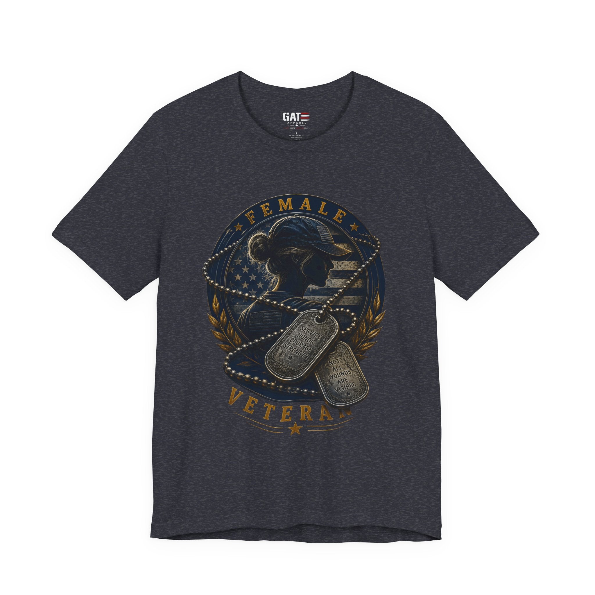Female Veteran Shirt Patriotic Military Tee Dog Tag Shirt for Women Army Navy Marine Air Force Veteran Gift American Flag Shirt