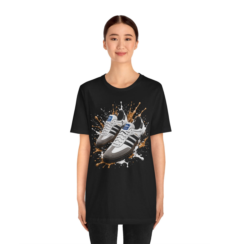 Retro Sneakers Splash Tee — Vintage Athletic Shoe Graphic T-Shirt