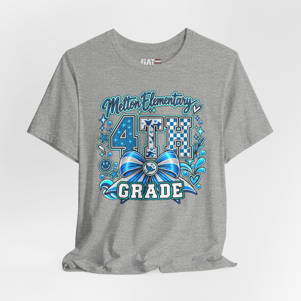 Melton 4th Grade School T‑Shirt — Bow Design