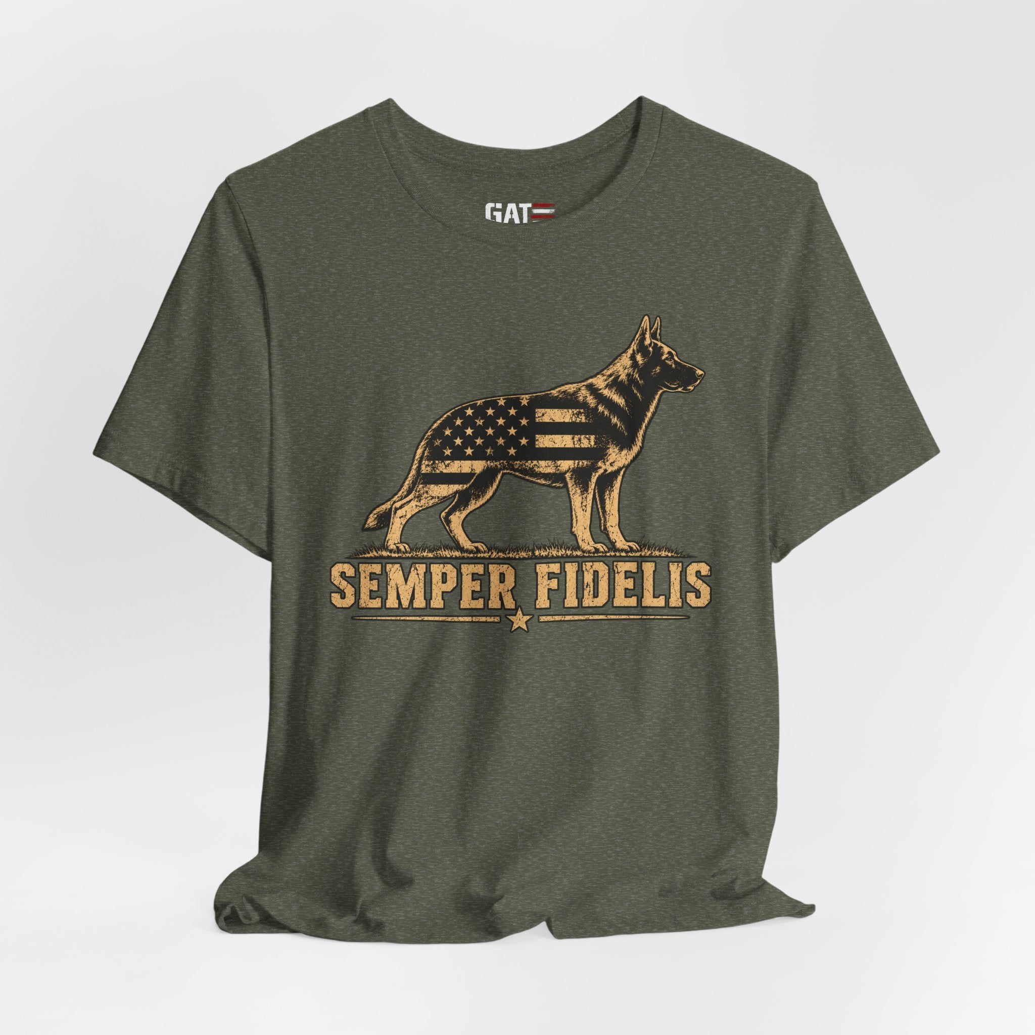 Semper Fidelis German Shepherd T-Shirt — Patriotic Military K9 Tee