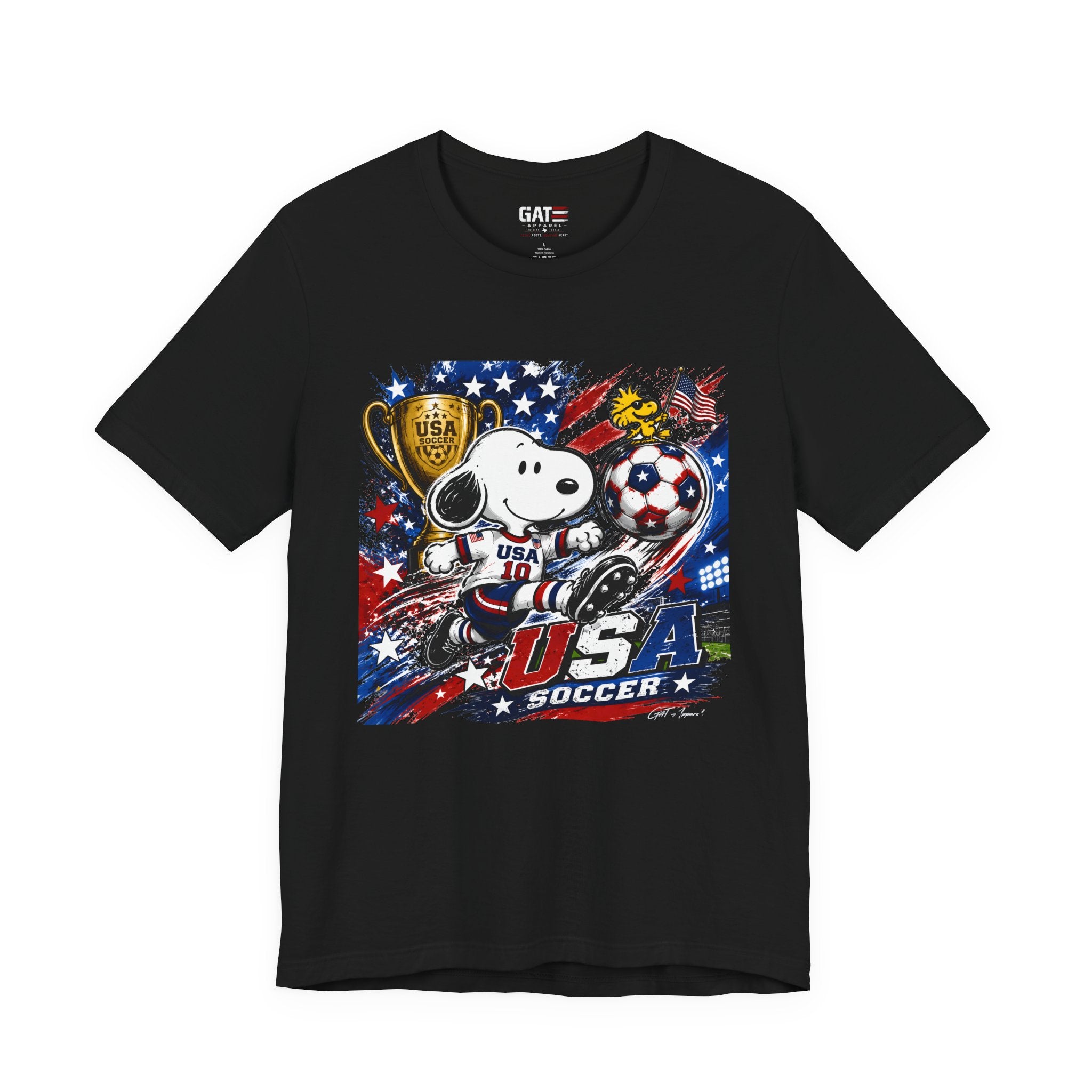 Snoopy USA Soccer Tee | Patriotic Soccer Graphic T-Shirt