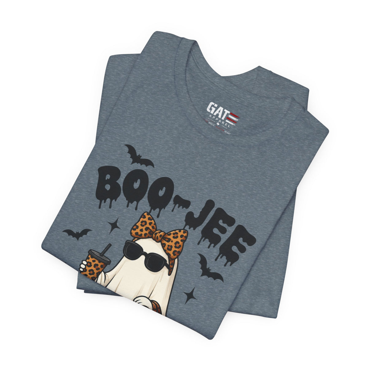 Boo-Jee Leopard Ghost Tee — Cute Halloween Graphic T-Shirt