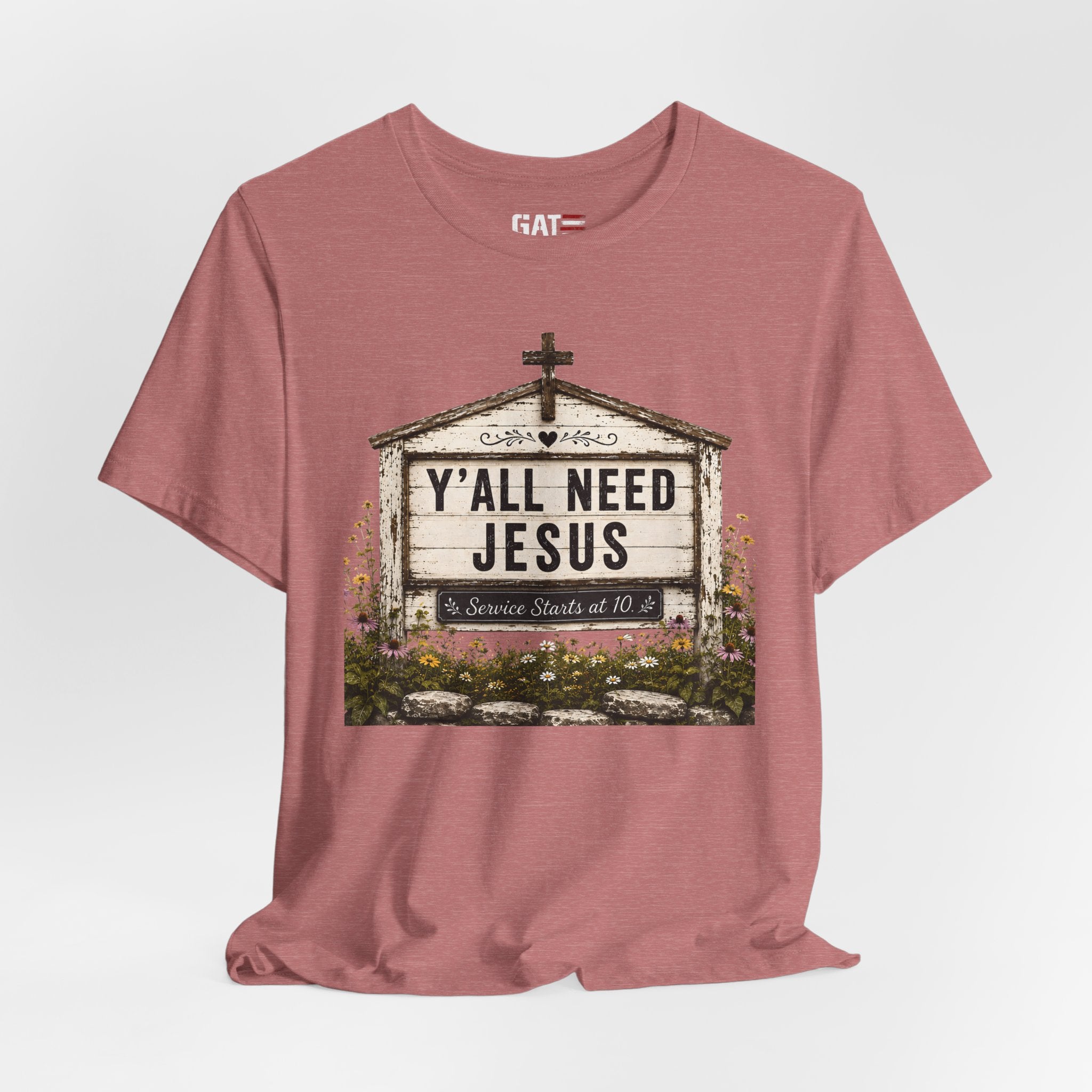 Y'all Need Jesus, Christian Shirt for Women, Rustic Faith Graphic Tee, Country Western Shirt, Farmhouse Christian Gift, Cowgirl Church Tee