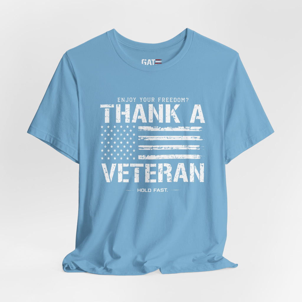 Veteran Shirt Enjoy Your Freedom Thank A Veteran Tee Patriotic American Flag Shirt Military Appreciation Gift for Men and Women