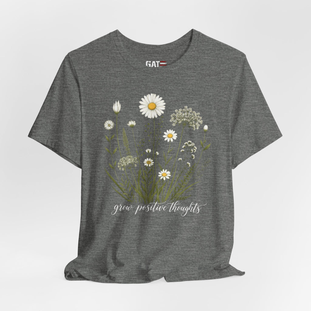 Floral 'Grow Positive Thoughts' T‑Shirt