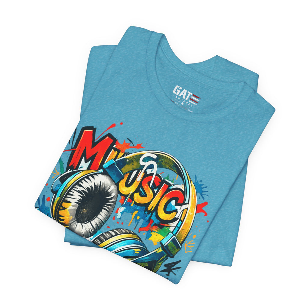 Urban Beats – Music Street Art Headphones Graphic Tee